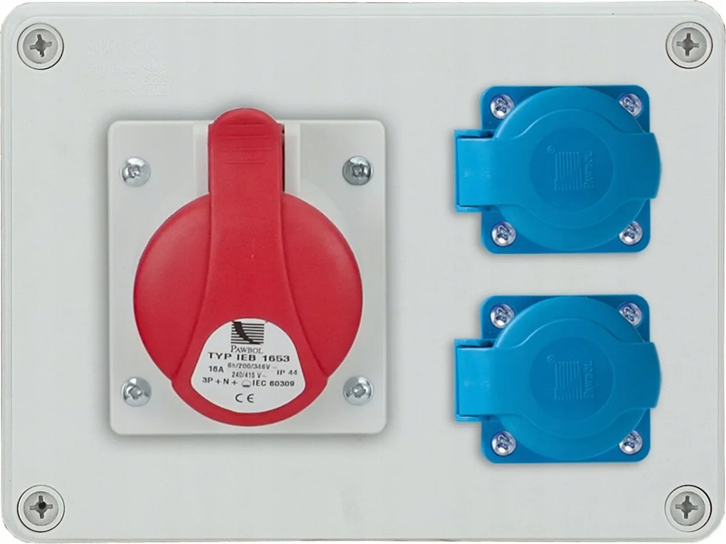 Építőipari asztali kapcsolószekrény R-box 190 1x16A/5P 2x250V IP44 B.1602