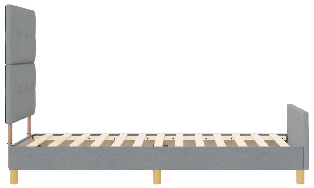 Világosszürke Szövet Ágykeret 80x200 cm