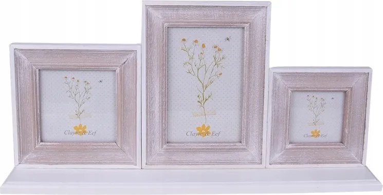 Barna fa képkeret fehér patinával Heleen 7x7 10x10 10