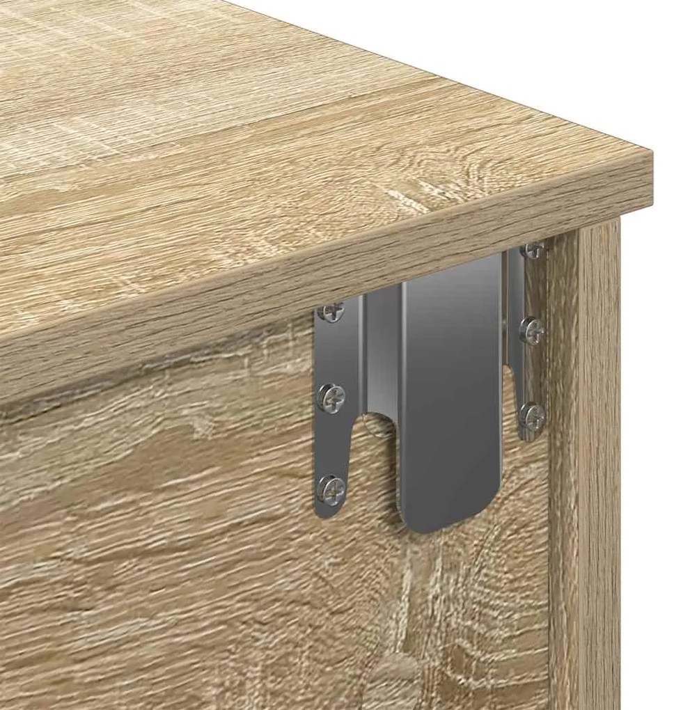 Falipolc fiókokkal sonoma tölgy 80x34x17 cm műszaki fa