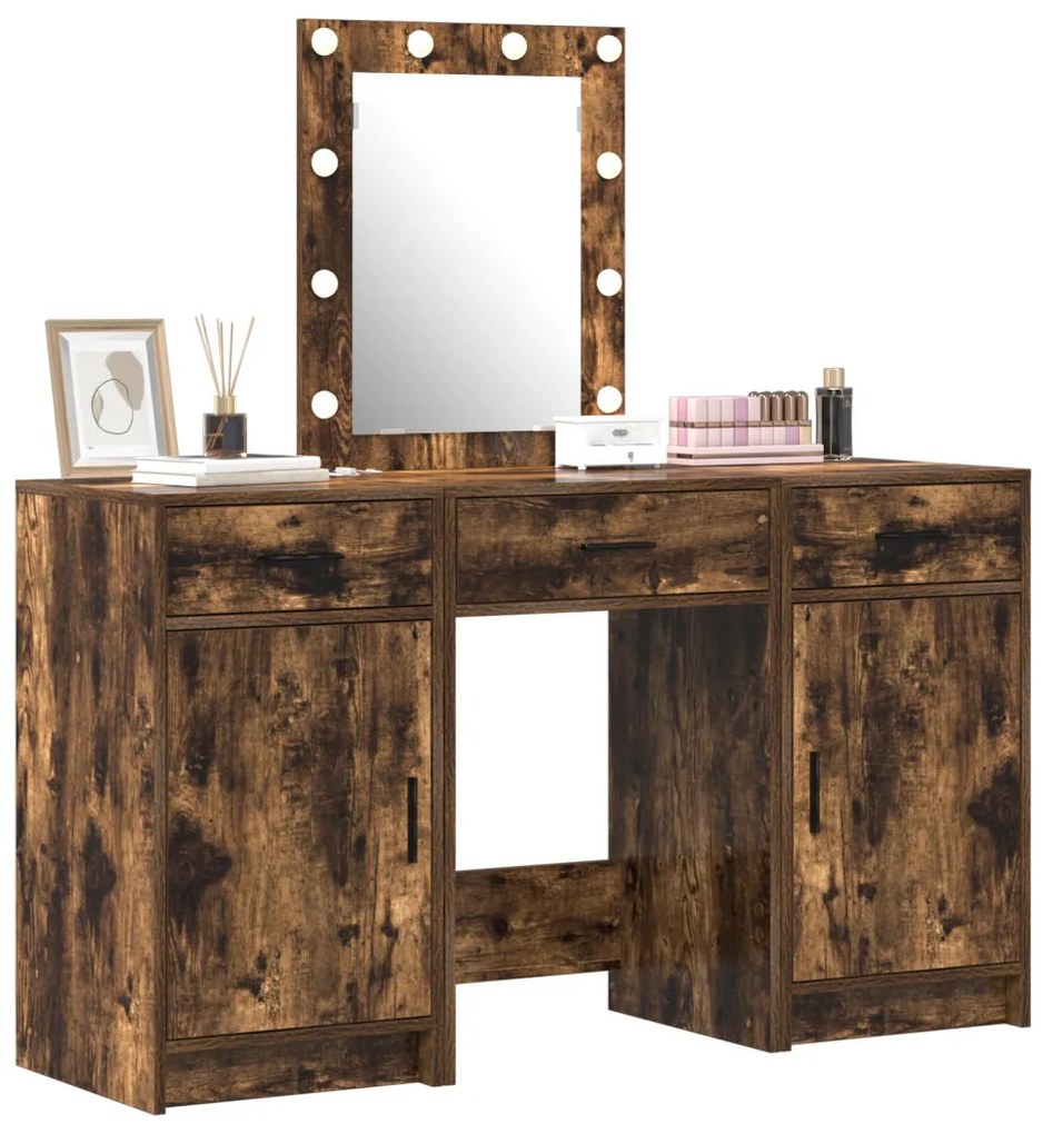 Öltözködőasztal fiókkal ajtóval Barna 50 x 41 x 135 cm Faanyag