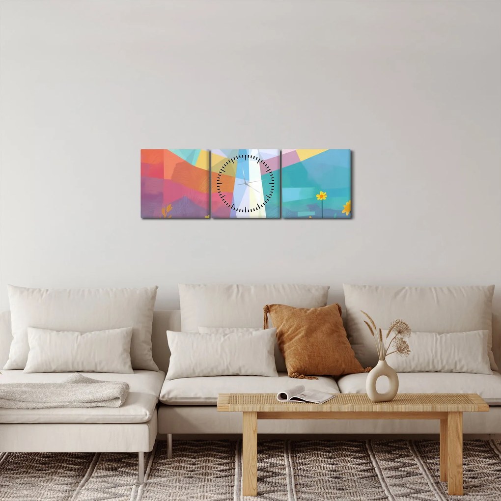 Kép - Virágok őrzője (órával) (90x30 cm)