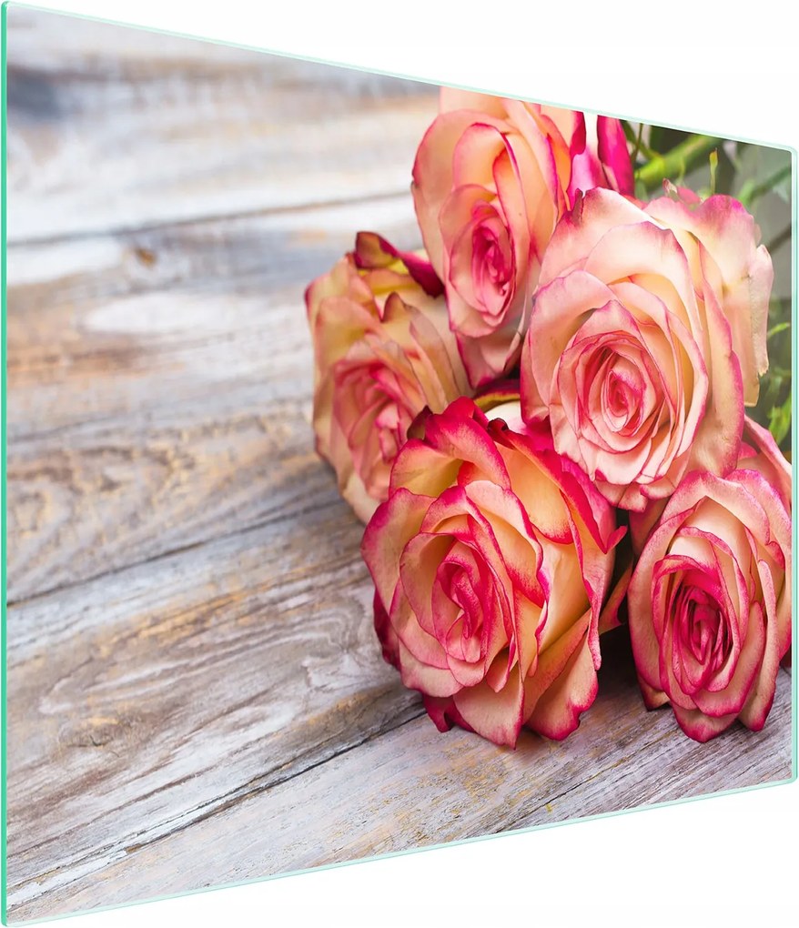 Üveg Vágódeszka 52x30 Rózsa Edzett Üveg