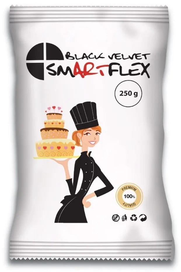 Smartflex fondant massza, fekete, 250 g