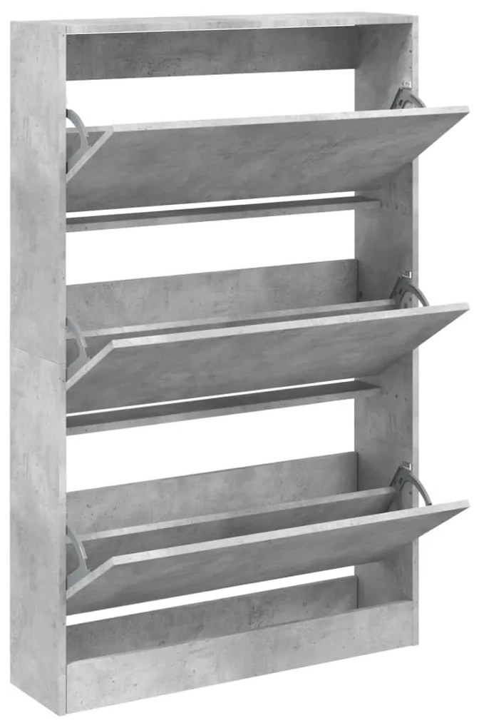 betonszürke szerelt fa cipősszekrény 80 x 21 x 125,5 cm