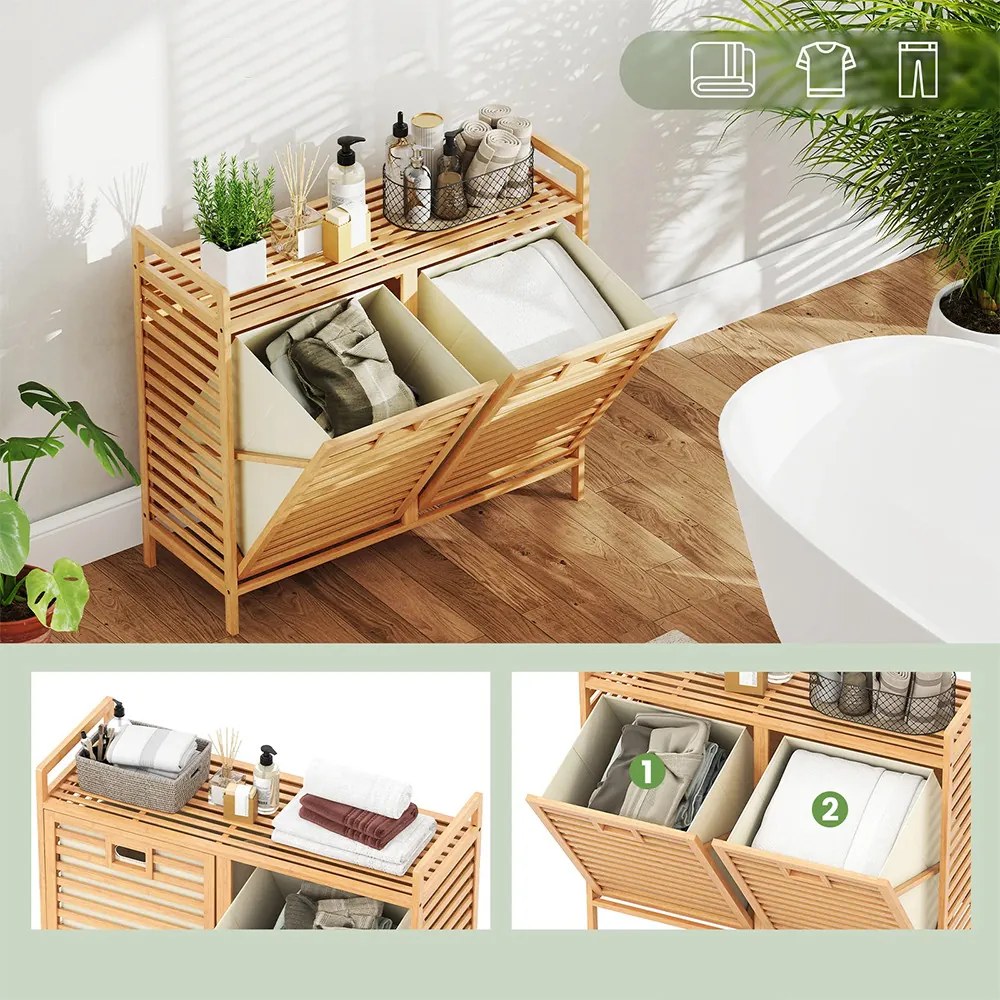 75 literes szennyestartó szekrény 2 kivehető rekesszel