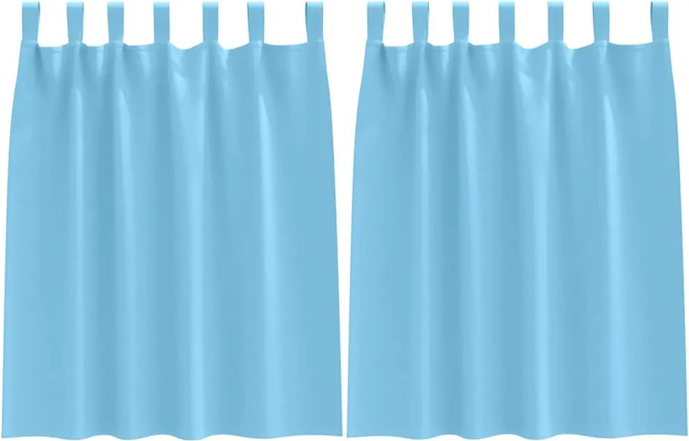 vidaXL Fekete Függöny Gyűrűkkel 2 pcs Világoskék 140 x 140 cm