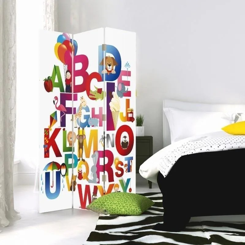 Gario Paraván Színes ábécé Méret: 145 x 170 cm, Kivitelezés: Klasszikus paraván