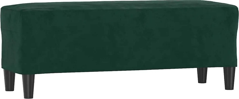 vidaXL sötétzöld bársony pad 100x35x41 cm