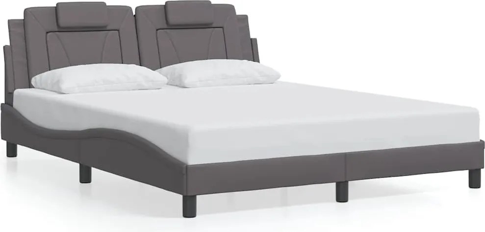 vidaXL szürke műbőr ágykeret Viana matrac nélkül 160x200 cm
