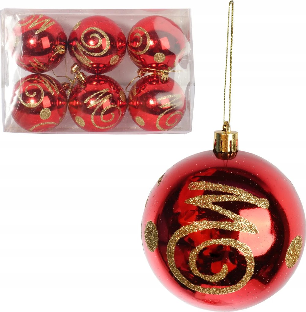 6 Db-os Műanyag Gömb Szett Piros