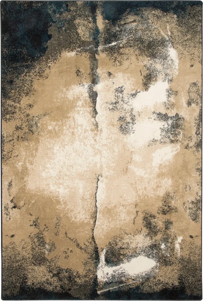 Gyapjúszőnyeg Bézs Zöld Fekete Isfahan Tolve Sötét Bézs 133x180 cm