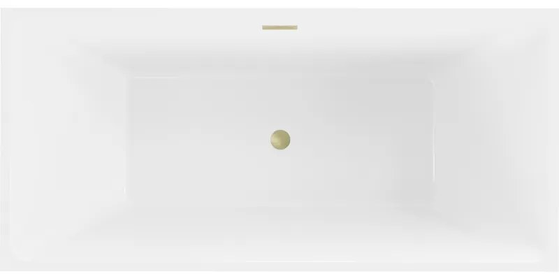 Mexen Nita, szabadon álló kád 170 x 80 cm, fehér, arany matt túlfolyó, 52091708000-55