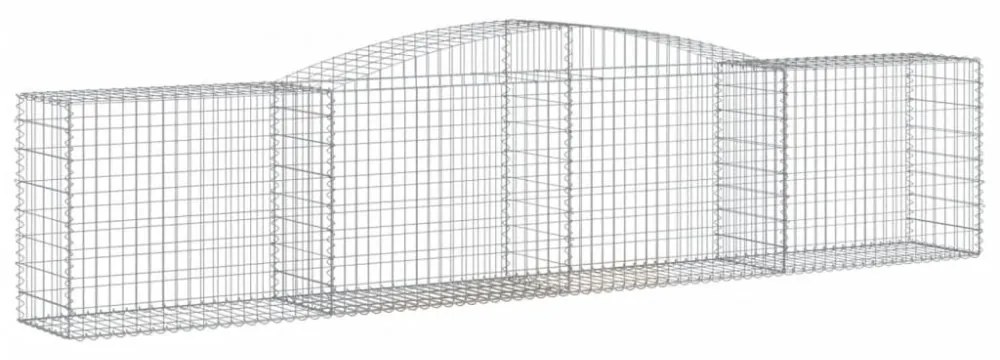 vidaXL 5 db íves horganyzott vas gabion kosár 400x50x80/100 cm