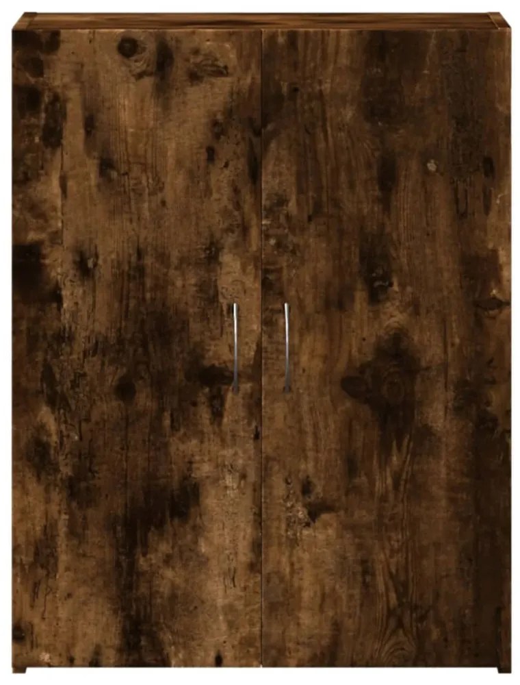 füstös tölgy színű szerelt fa irattartó szekrény 60x32x77,5 cm