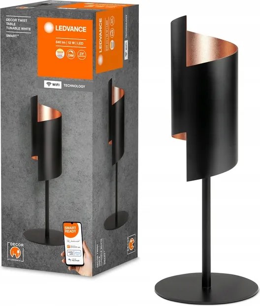 Asztali Éjjeli Led Lámpa 12W 450lm Cct Fekete Smart+ WiFi Twist