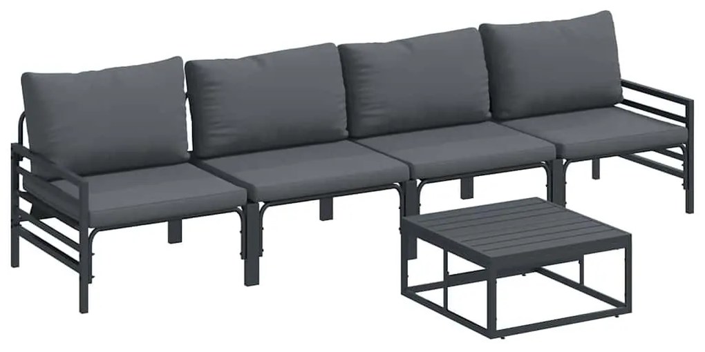 Kerti Kanapé Szett 5 pcs Antracit Acél