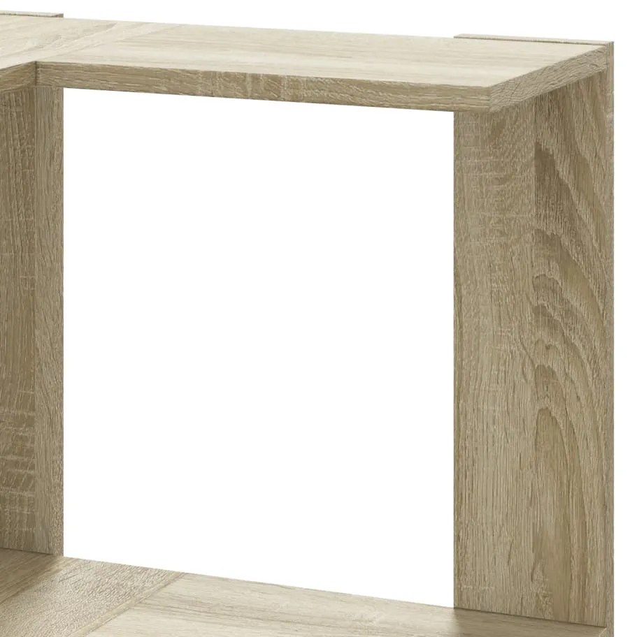 5 szintes sonoma tölgy szerelt fa sarok könyvespolc 50x50x179cm