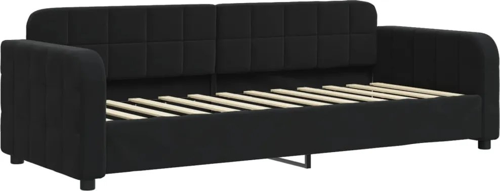 vidaXL fekete bársony kanapéágy 80 x 200 cm