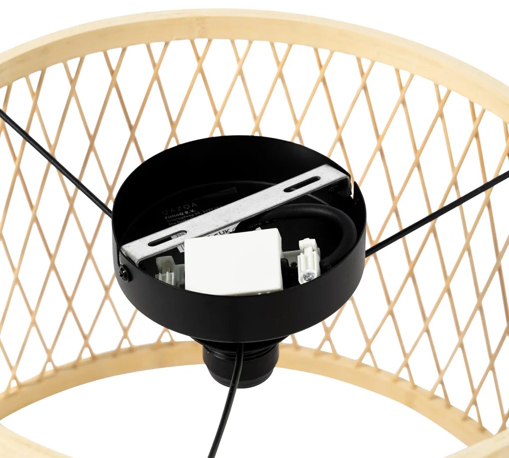 Rusztikus mennyezeti lámpa rattan 40 cm IP44 - Calamus