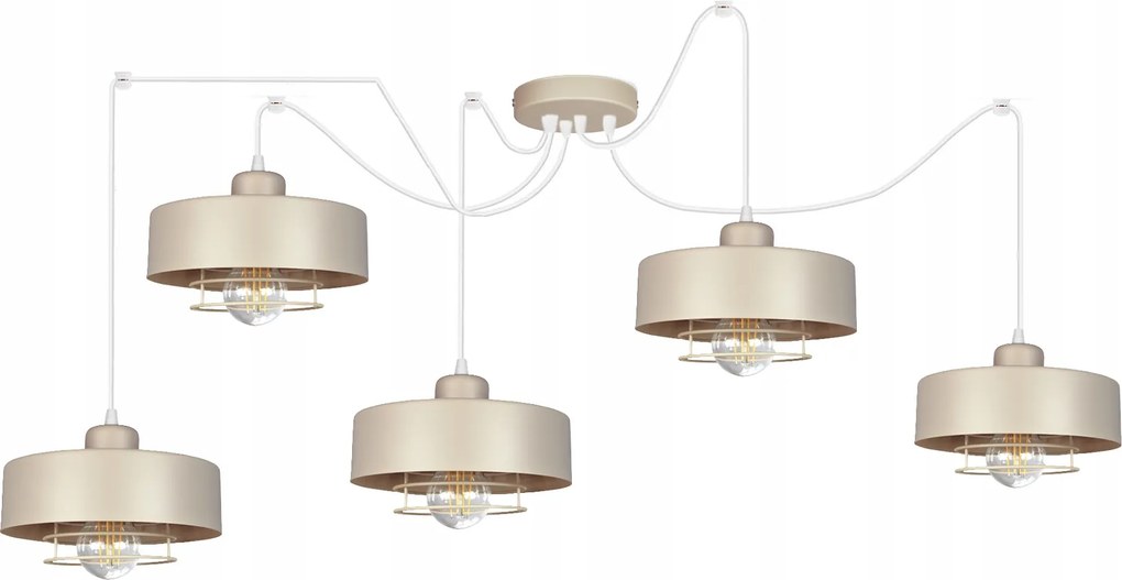 Csillár Pók Loft Spiro bézs mennyezeti függőlámpa nappali led lámpa