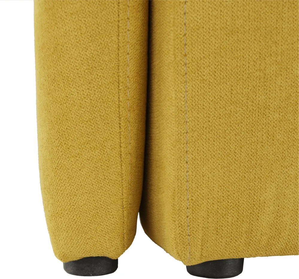 Klub fotel puffal, mustár, ROSE