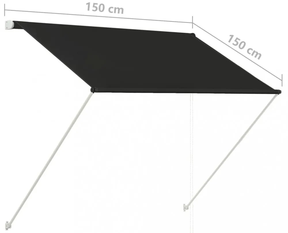 feltekerhető antracitszürke napellenző 150 x 150 cm