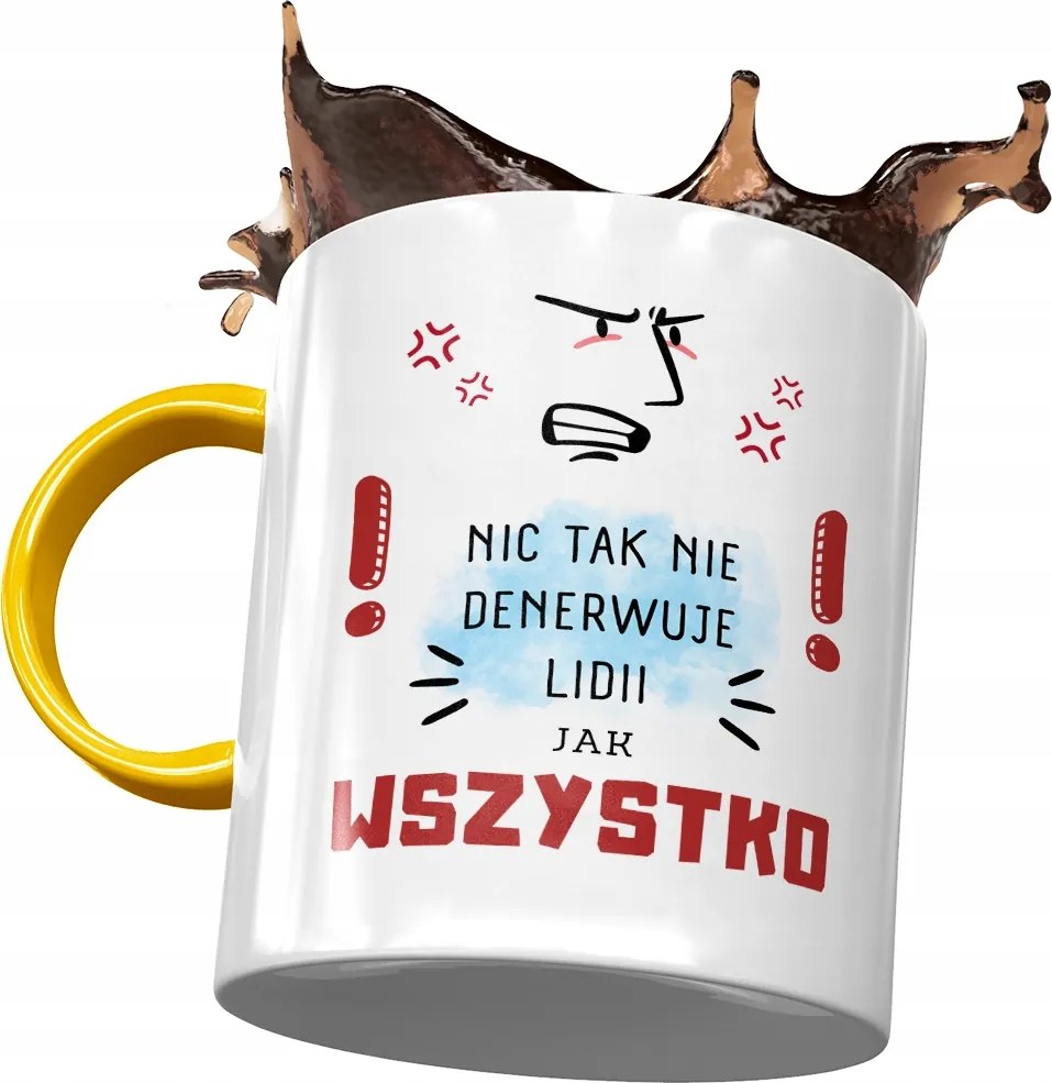 Sárga Bögre Lídia Feleség Barátnő Ajándék Nyomtatott Fotóval