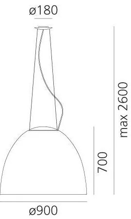 Artemide A243200 -LED Dimmelhető csillár zsinóron NUR LED/80W/230V 3000K antracit