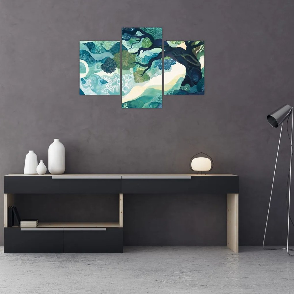 Kép – Az életfa zöld lombkoronája (90x60 cm)