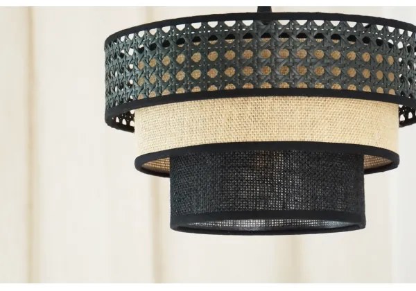 Brilagi - DAKOTA LUNETA függeszték 1xE27/15W/230V, 25 cm, fekete/rattan