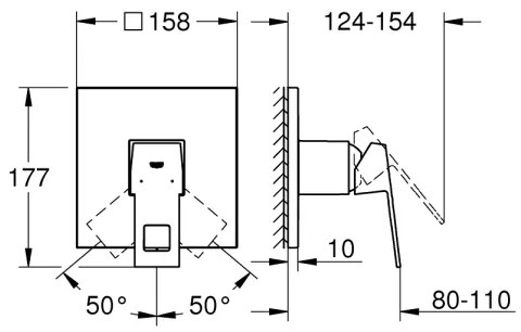 GROHE 24061000 - EUROCUBE zuhanycsaptelep, fényes króm