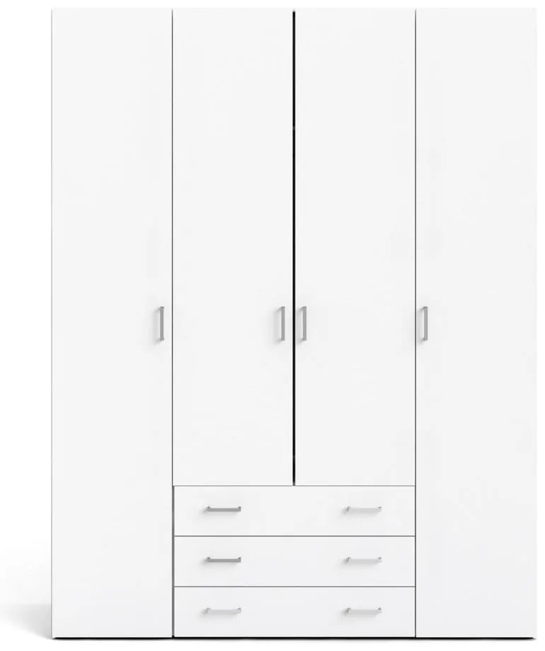 Fehér ruhásszekrény 154x200 cm Space – Tvilum