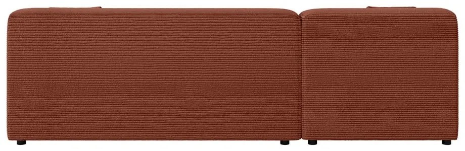 Téglavörös kordbársony sarokkanapé (bal oldali-heverő résszel) Martin – Ropez