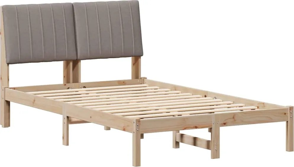 vidaXL Ágykeret fejtámlával Barna 120 x 200 cm Tömör fenyőfa