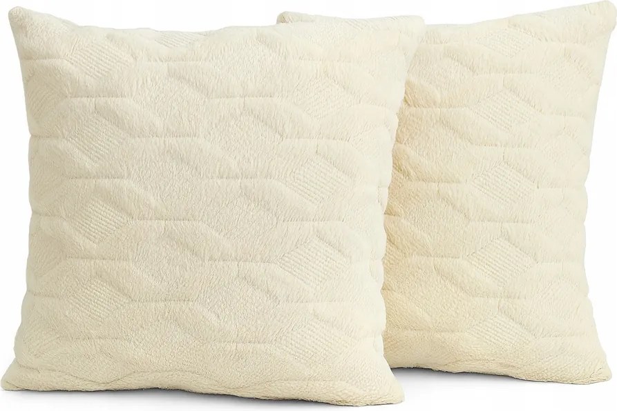 Dekoratív párnahuzatok 40x40 cm bézs plüss szőrme 2 db 40x40