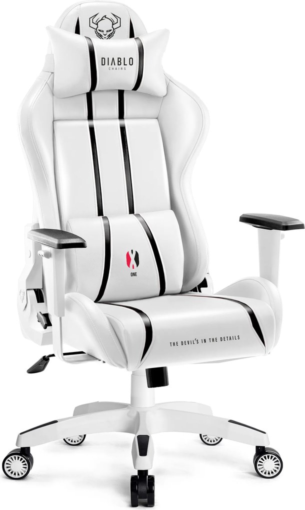 Gamer szék műbőr King Size, fehér-fekete: Diablo X-One 2.0