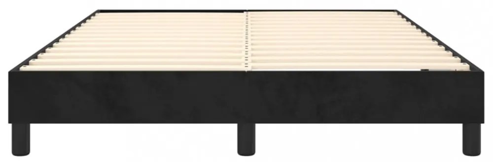 fekete bársony rugós ágykeret 140 x 190 cm