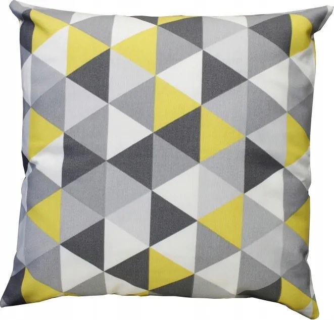 Díszpárnahuzat 40x40 Háromszögek Szürke Sárga prémium dekoratív párnahuzat