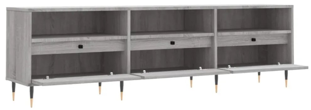 szürke sonoma színű szerelt fa TV-szekrény 150x30x44,5 cm