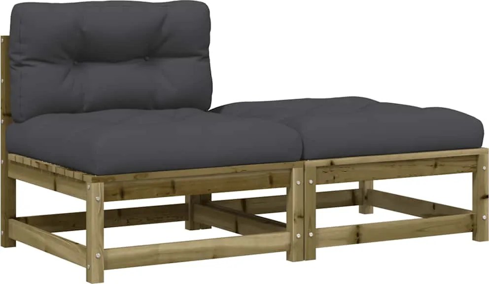 vidaXL kerti karfa nélküli kanapé párnával és lábtartóval