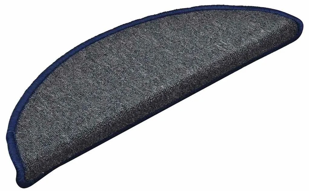 30 db sötétszürke és kék félkör alakú lépcsőszőnyeg 56 x 17 x 3 cm
