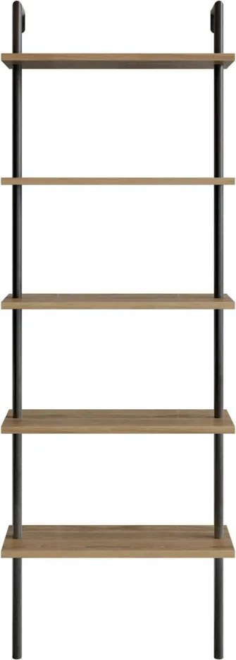 Paula könyvespolc, dió-fekete, 60 cm