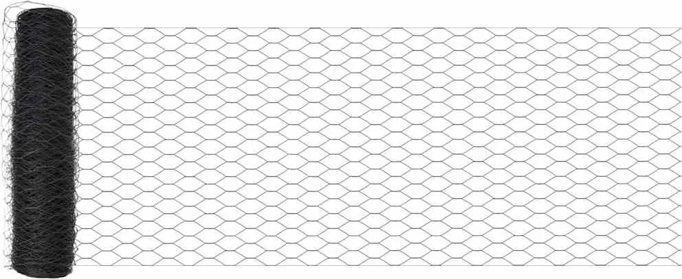 vidaXL Hexagon kerítés Szürke 0,4 x 25 m PVC