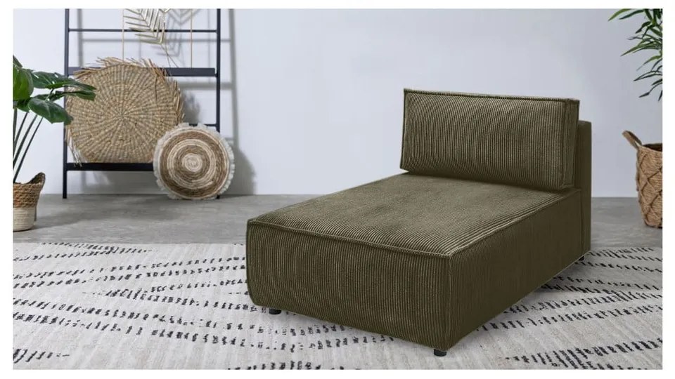 Világoszöld kordbársony kanapé modul (variálható) Nihad modular – Bobochic Paris