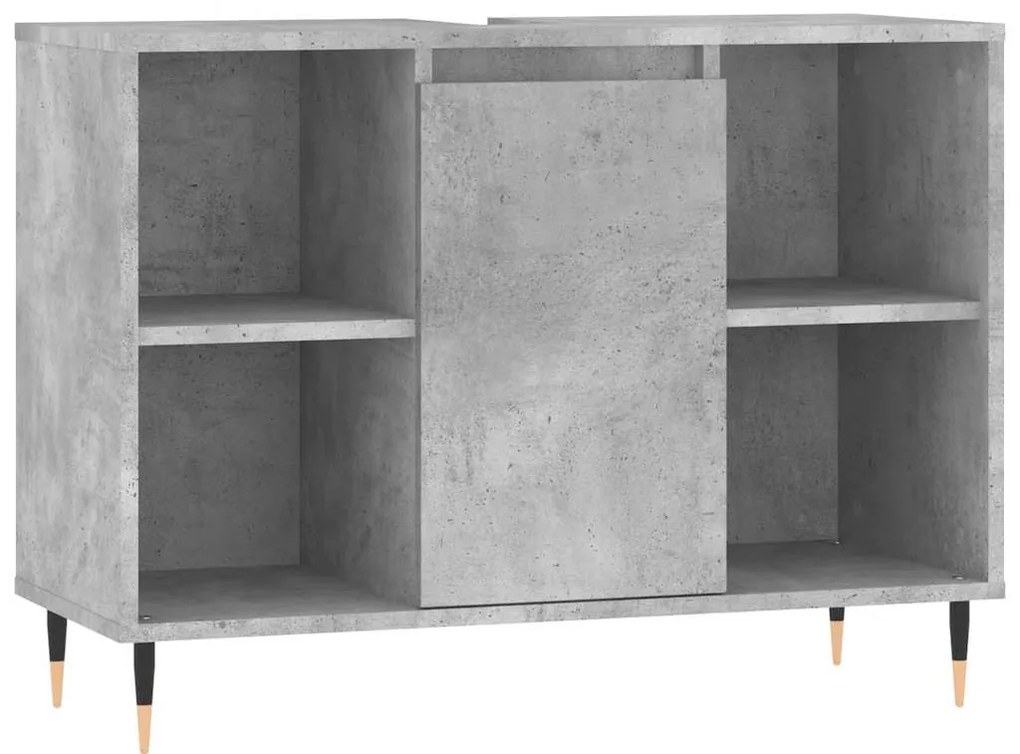 betonszürke szerelt fa fürdőszobaszekrény 80 x 33 x 60 cm
