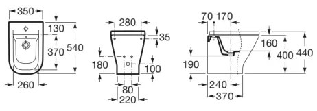 Roca A357477000 - Álló bidé GAP kerámia/fehér