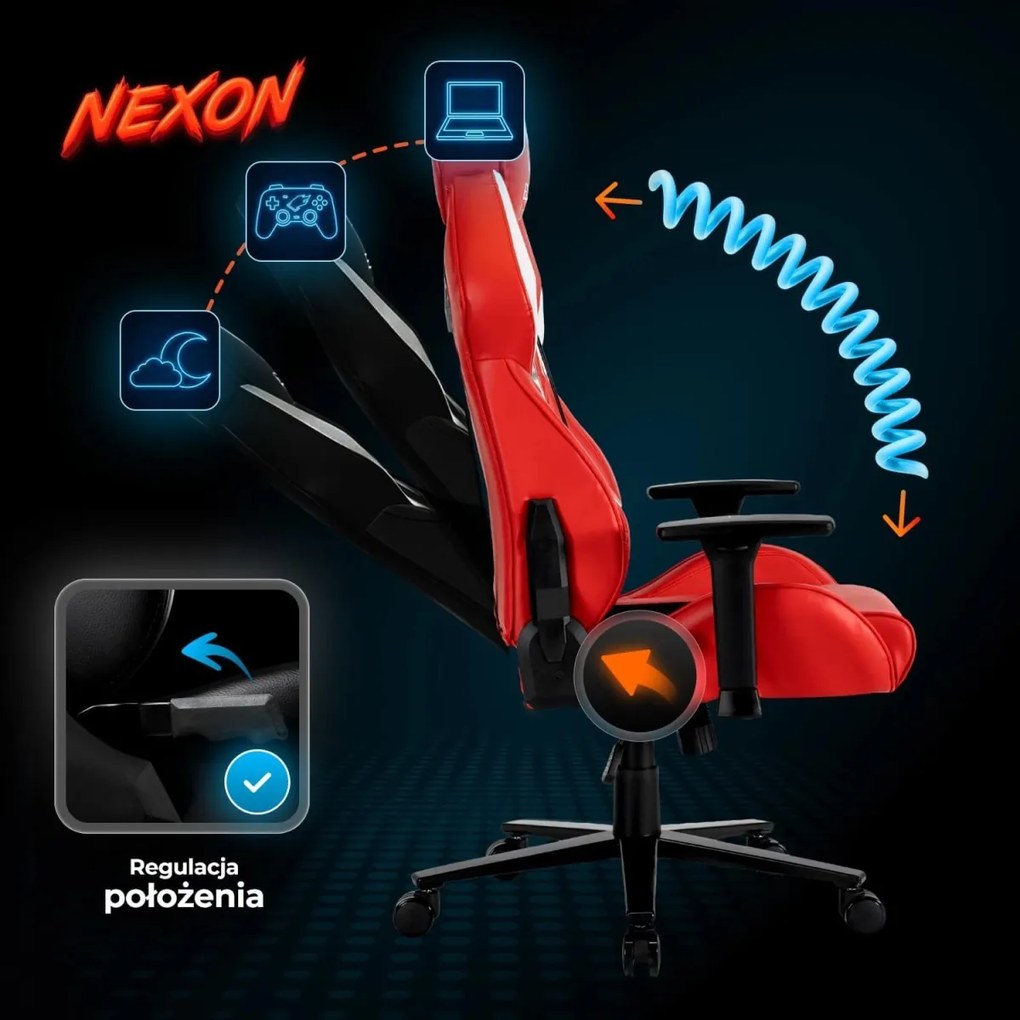 Gaming forgószék piros színben. NEXON