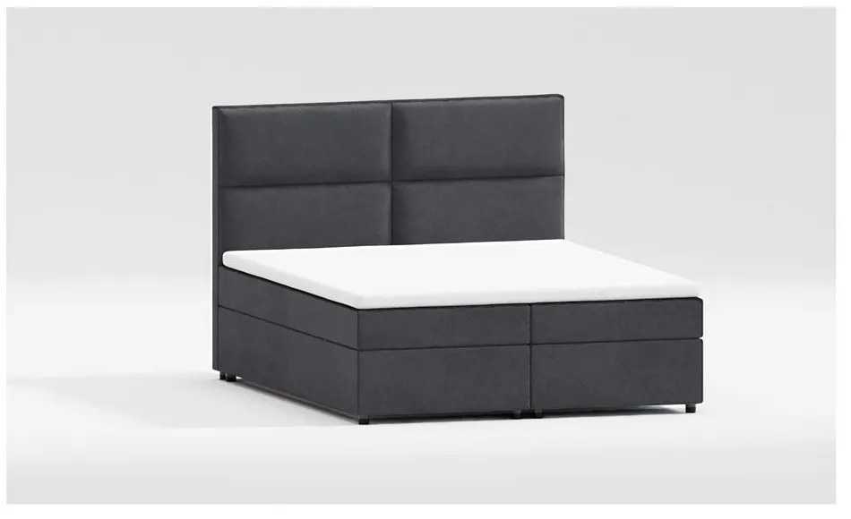 Szürke ágyneműtartós boxspring ágy 160x200 cm Rico – Ropez
