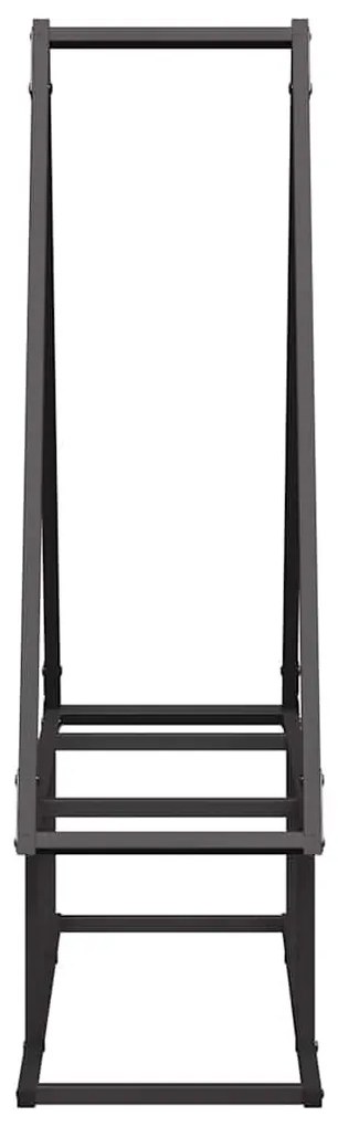 fekete hidegen hengerelt acél tűzifatároló 80x25x90 cm